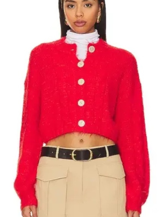 Free People Sweaters - Free People Red Button-Front Cardigan